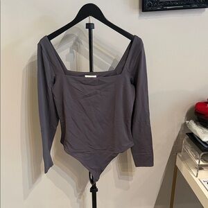 Women's Gray Long Sleeve bodysuit